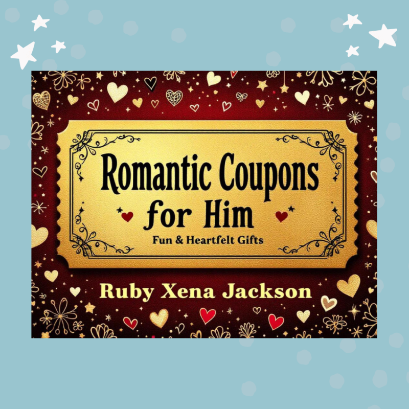 Printable romantic coupon book for him with 40 love-filled, fun and flirty tear-out pages