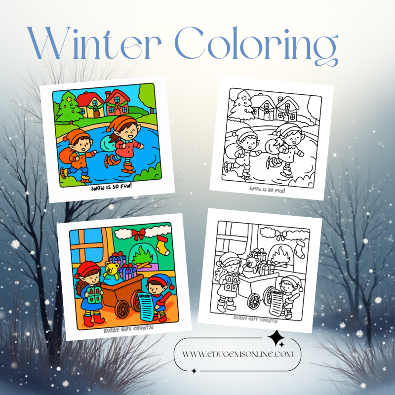 Elf wrapping gifts coloring page.
