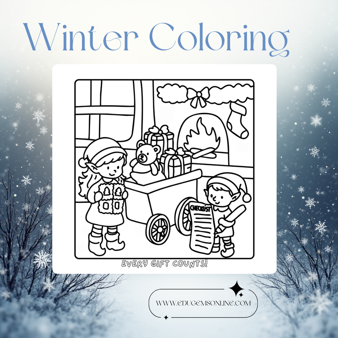 Gift wrapping and snowy playtime Christmas activity