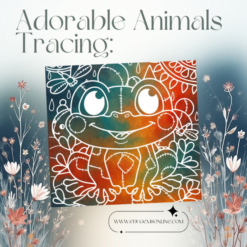 Adorable Animals Tracing Workbook cover featuring colorful community helper scenes for kids ages 3 to 6