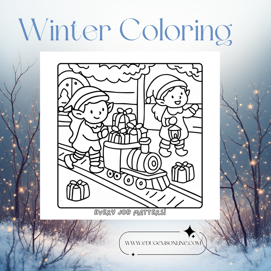 Christmas stocking stuffer elf coloring book