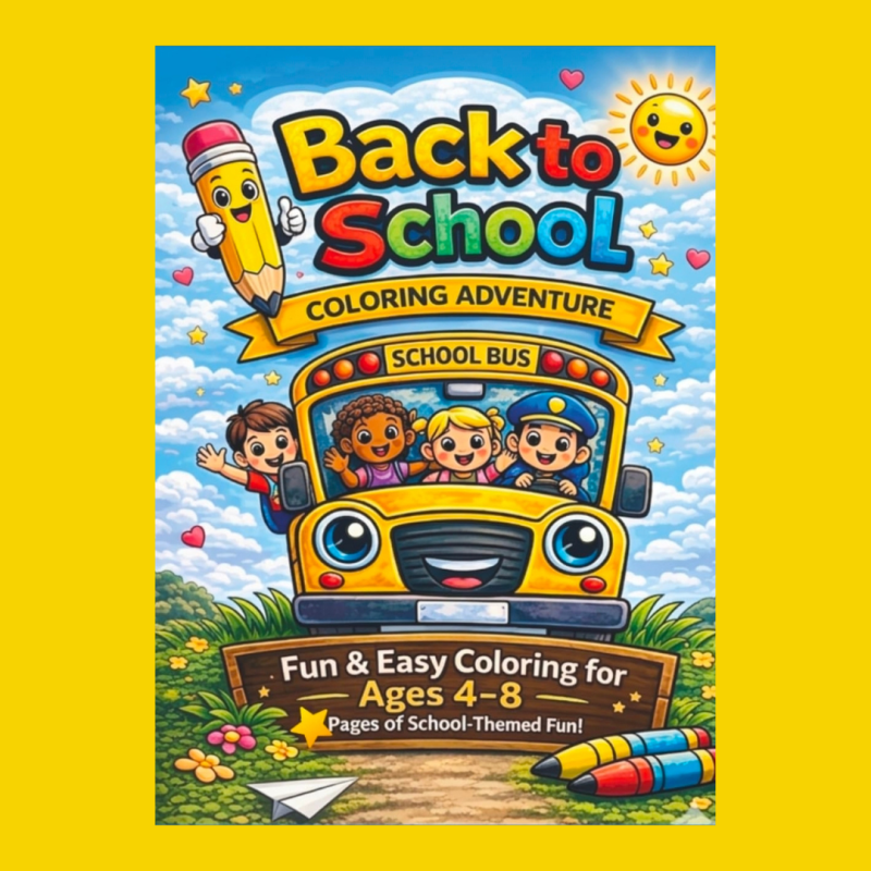 Back to School Coloring Adventure cover page