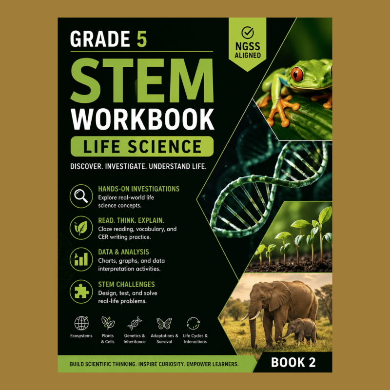 Grade 5 STEM Life Science workbook cover