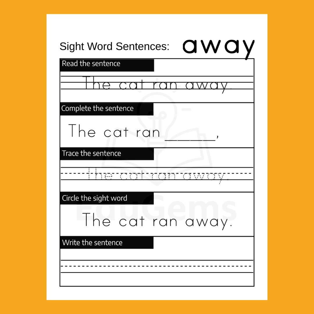 Sight Word Practice worksheet
