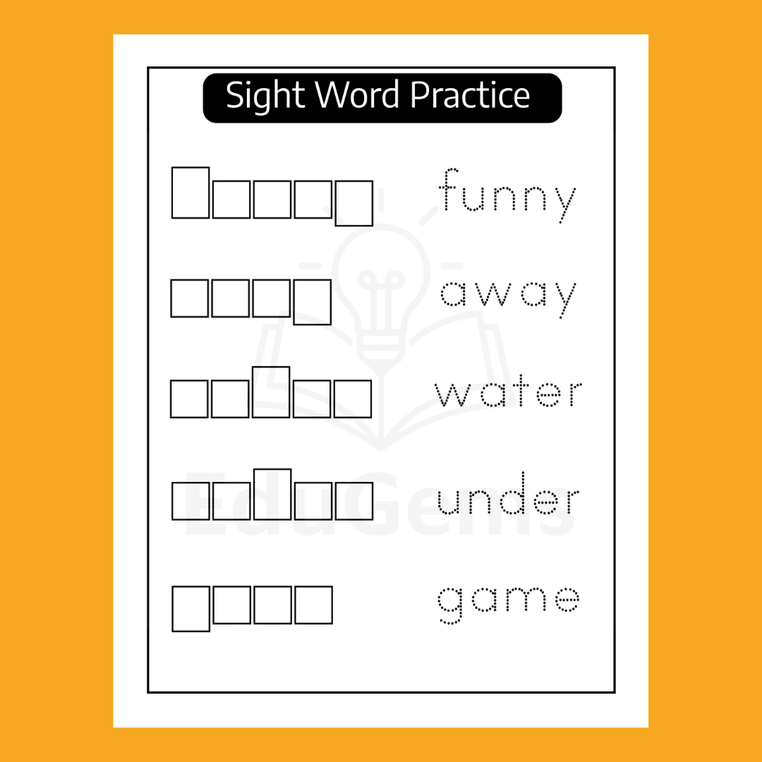 Sight Word Sentences worksheet