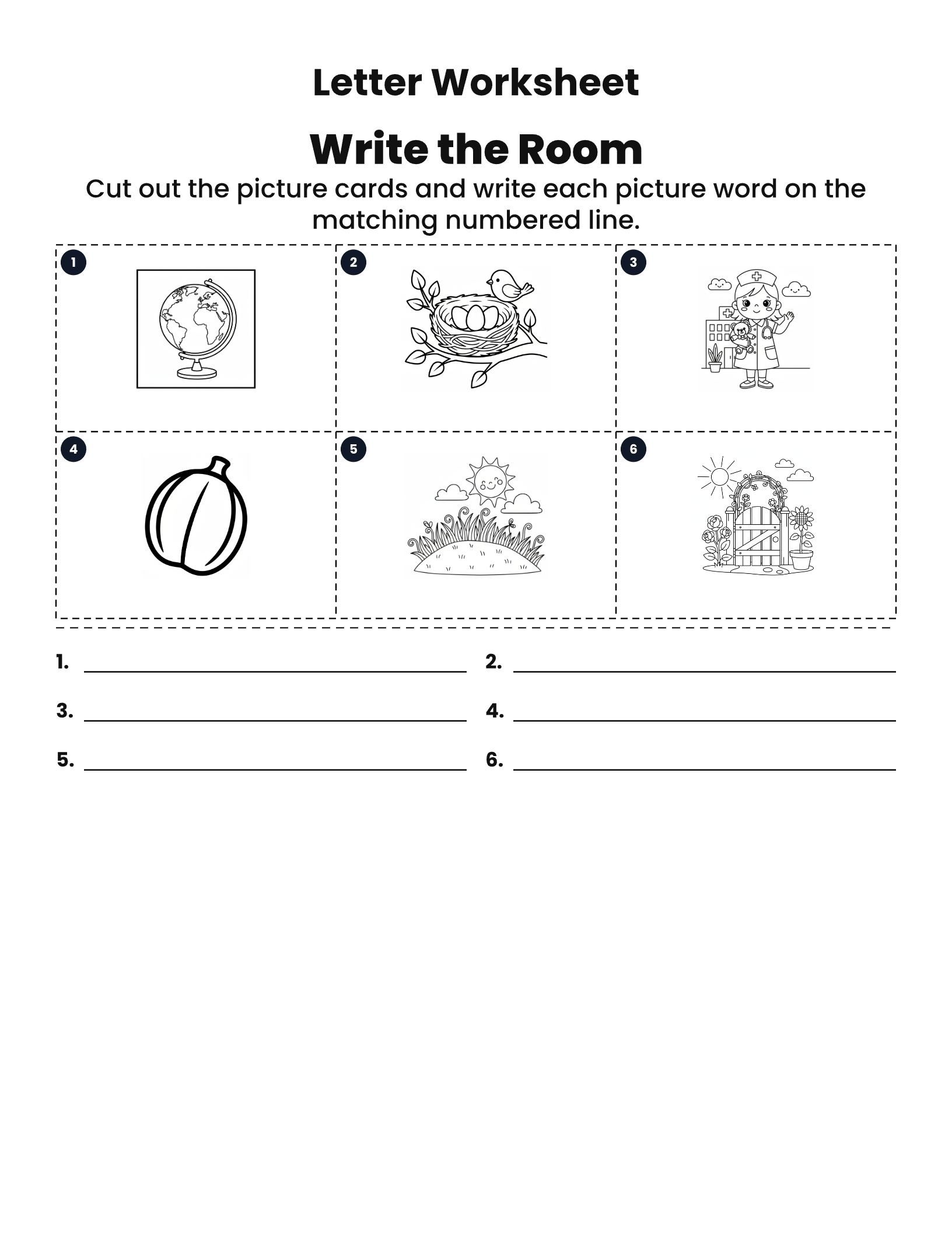 Write the Room Worksheet